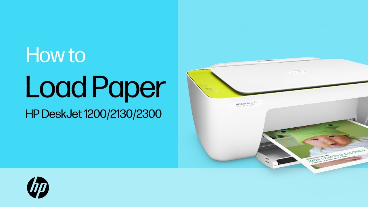 Loading Paper in the HP DeskJet 1200, 2130, Ink Advantage 1200, 2300 All-in-One Printer Series
