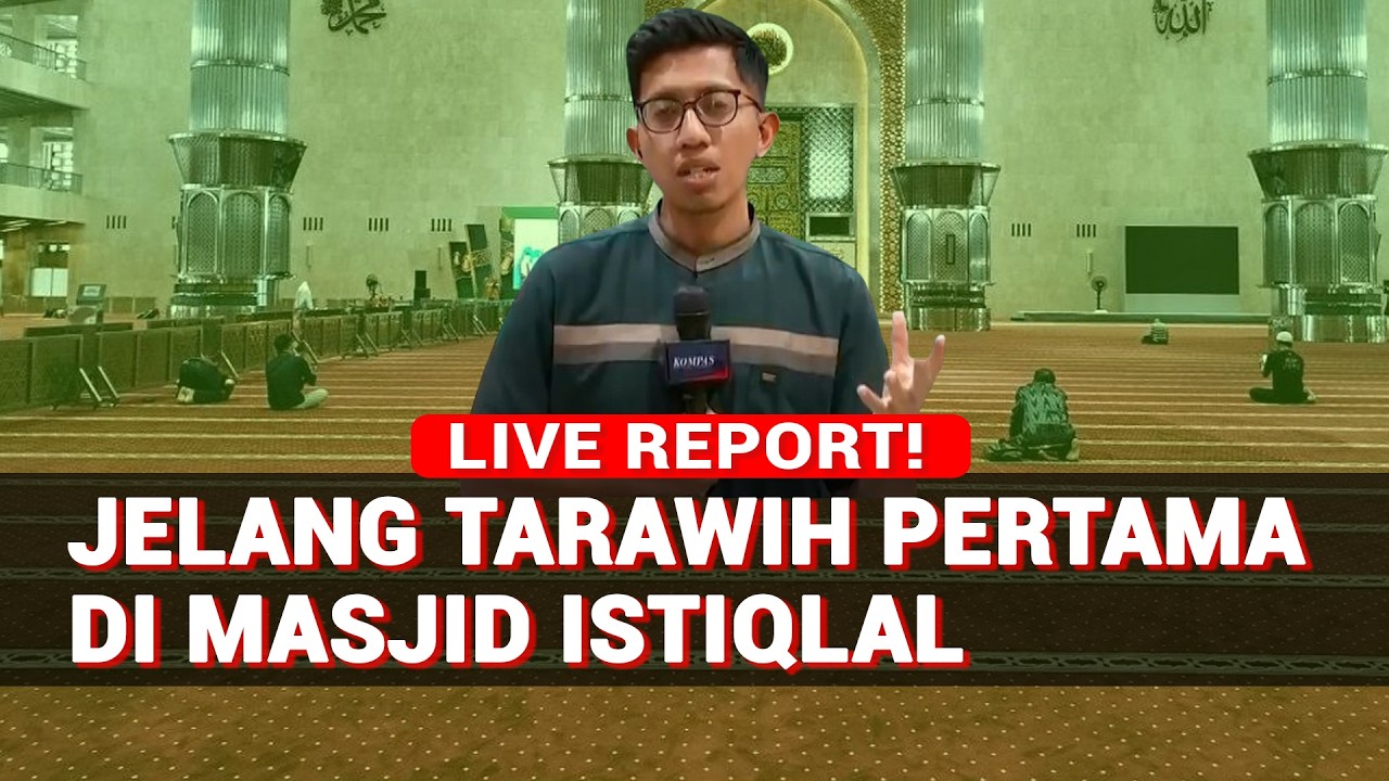 Suasana Masjid Istiqlal Jelang Salat Tarawih Pertama Ramadan 1447 Hijriah