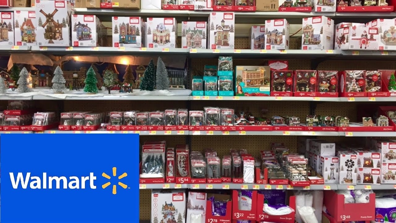 WALMART CHRISTMAS DECORATIONS CHRISTMAS VILLAGE DECOR SHOP WITH ME SHOPPING STORE WALK THROUGH 4K