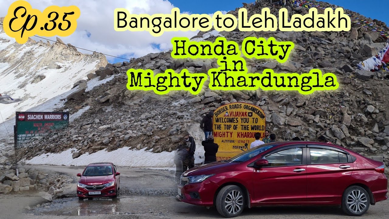 Honda City in Mighty Khardungla | Honda City Water crossing | Khardungla to Nubra @hondacarsindia