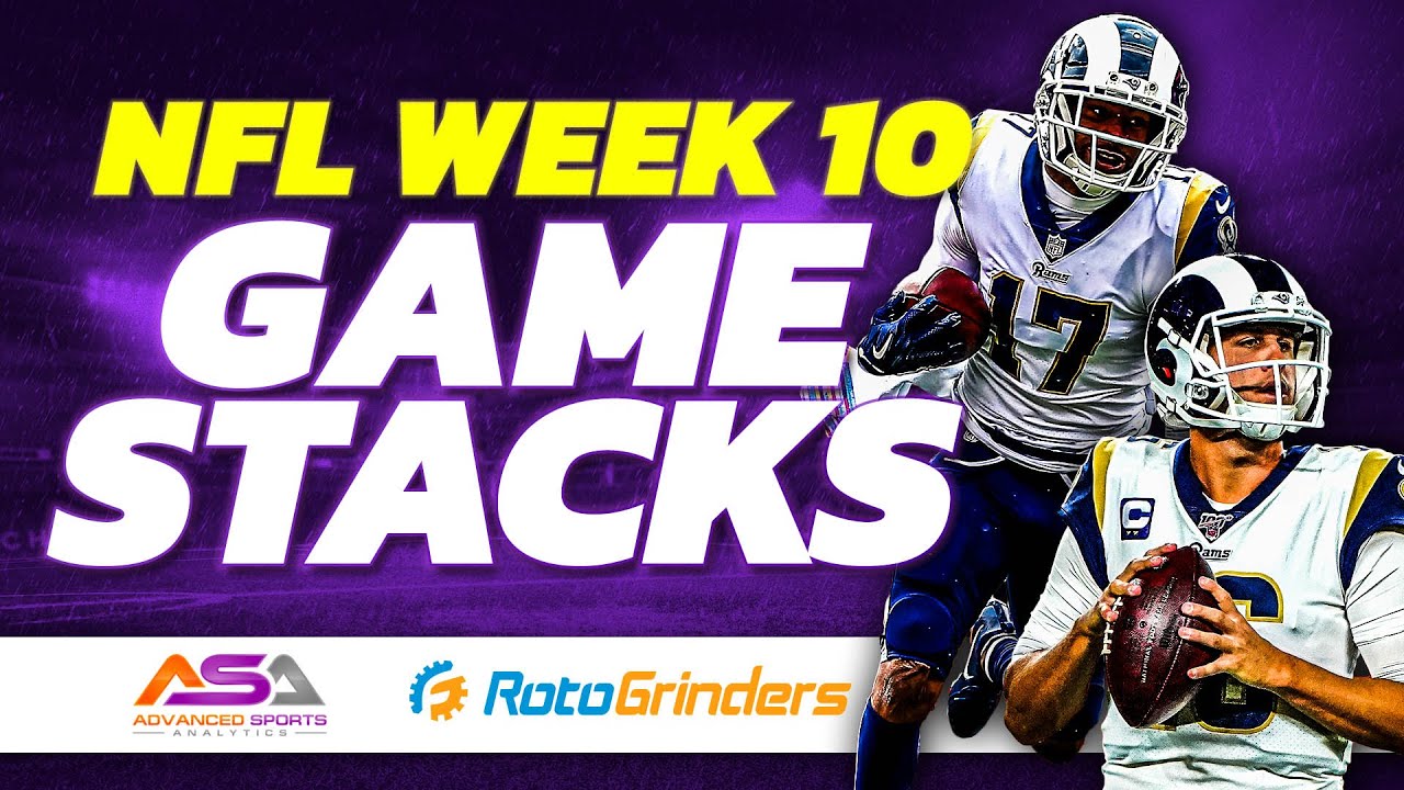 NFL DFS TOP GPP GAME STACKS DRAFTKINGS WEEK 10: ADVANCED SPORTS ANALYTICS - ROTOGRINDERS
