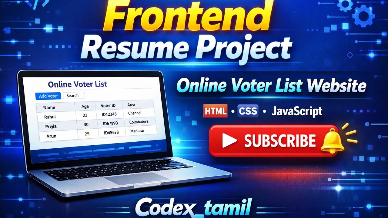 Online Voting System Project 🔥 | HTML CSS JavaScript | College Mini Project | Resume Project