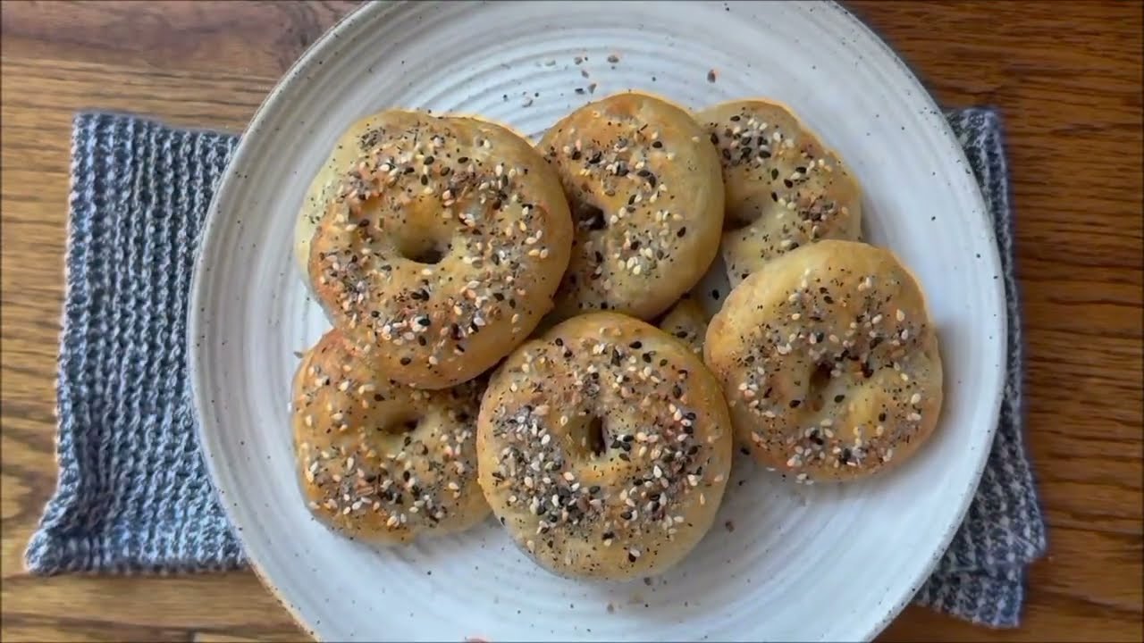 Fluffy Homemade Bagels - 2 INGREDIENT Recipe!