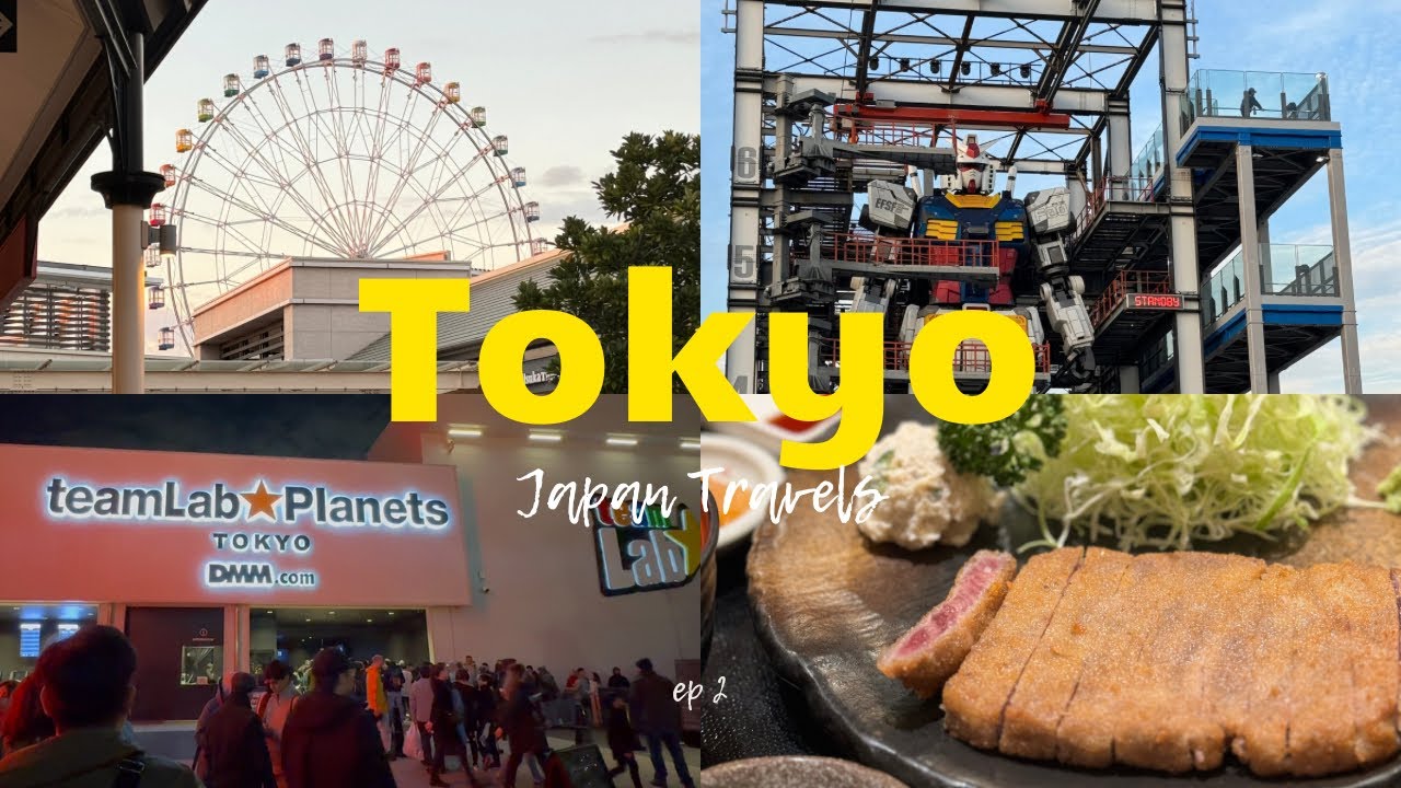Japan vlog 🇯🇵 Pt 2| Best food I ate in Tokyo, Teamlab, Mitsui outlet mall & lots of gundam lol