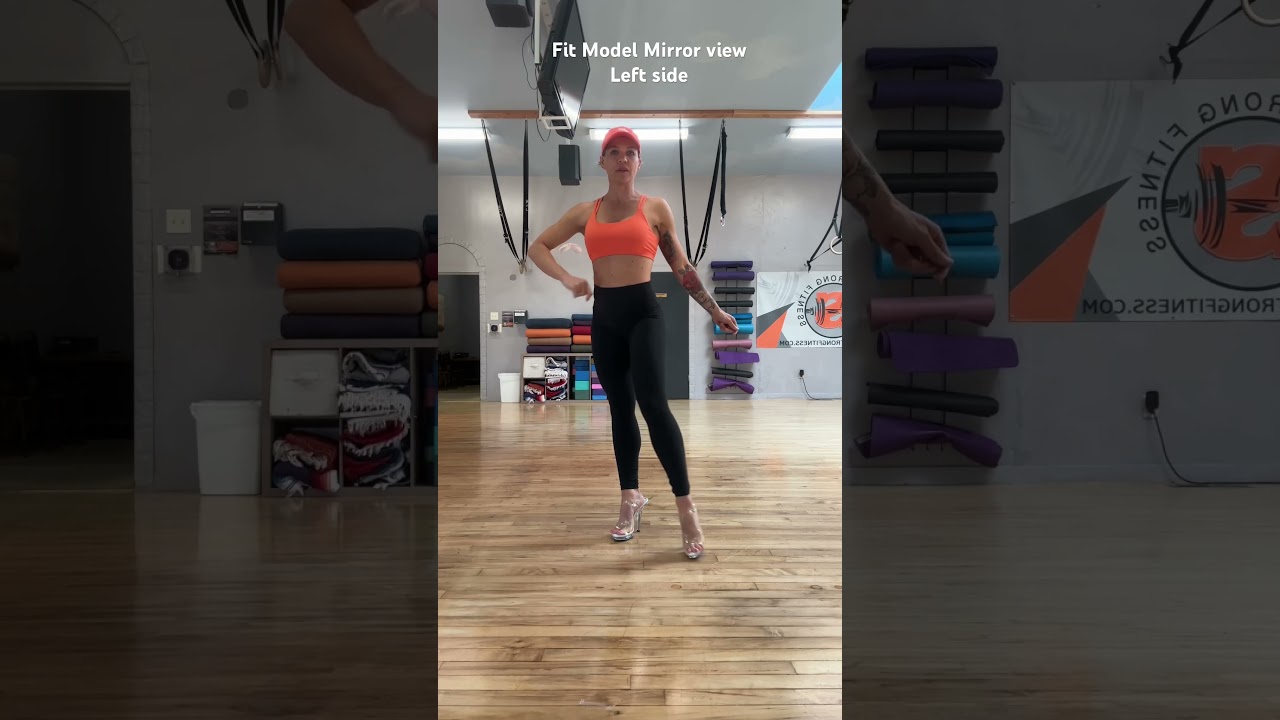 Fit Model posing mirrored for left side front pose.