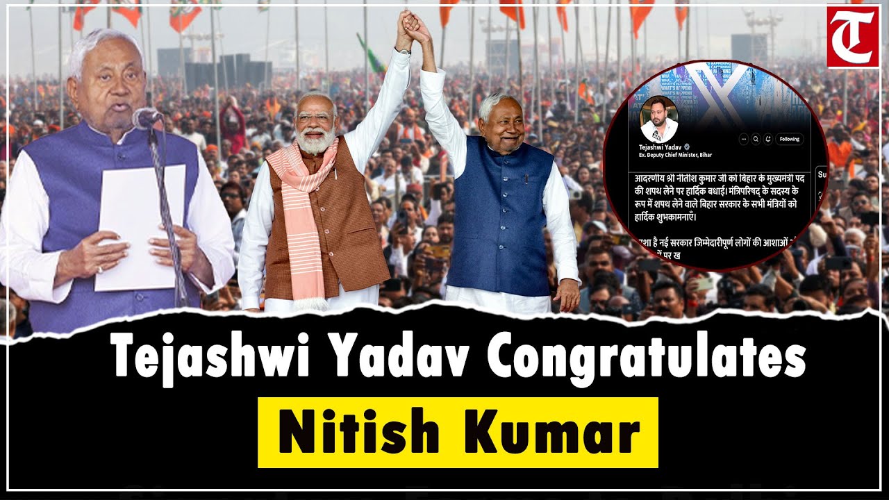 Nitish Kumar Sworn in as Bihar CM for Record 10th Time, Tejashwi Yadav Congratulates