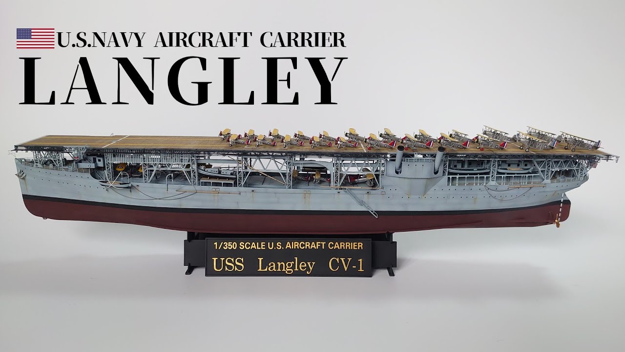 トランぺッター 1/350 アメリカ海軍航空母艦 CV-1 ラングレー製作【ずんだもん】
