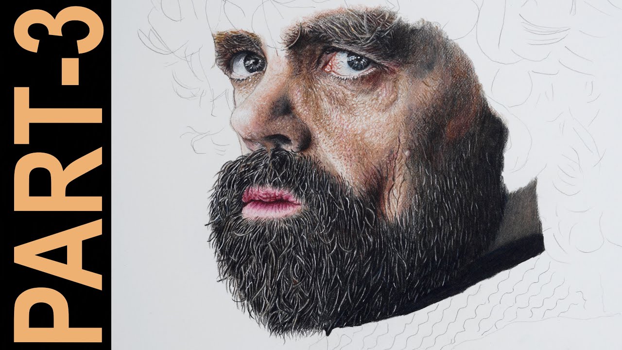 Draw Tyrion Lannnister Using Colored Pencils (Realtime Part-3)