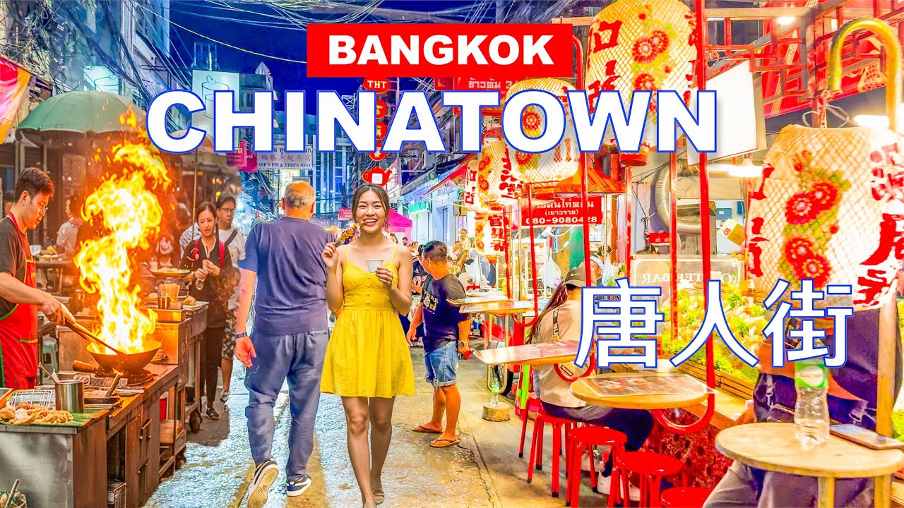 Bangkok Chinatown | Bangkok Street Food | Night Market | 8k HDR Travel Video🇹🇭🍭🍡🥢