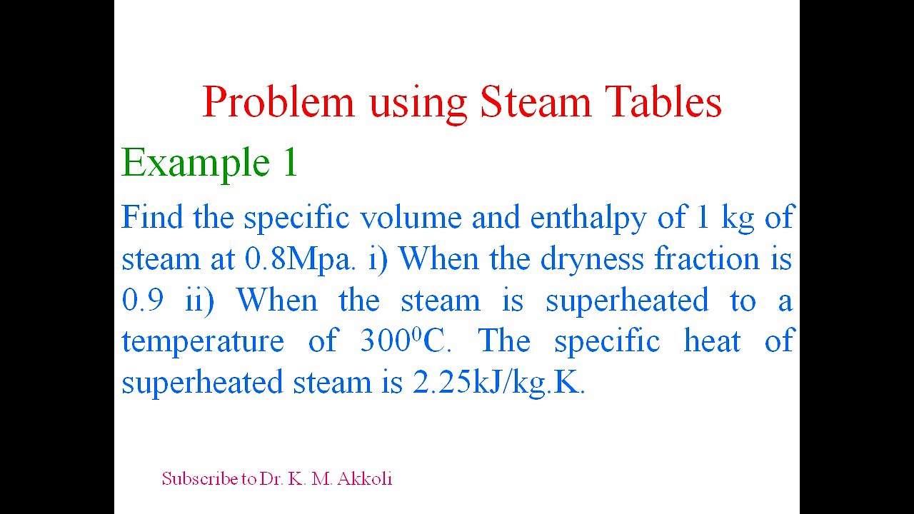 Problems on steam tables
