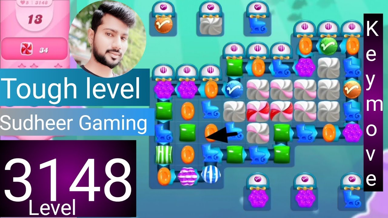 Candy crush saga level 3148 । Tough level । No boosters। Candy crush saga 3148 । Sudheer Gaming