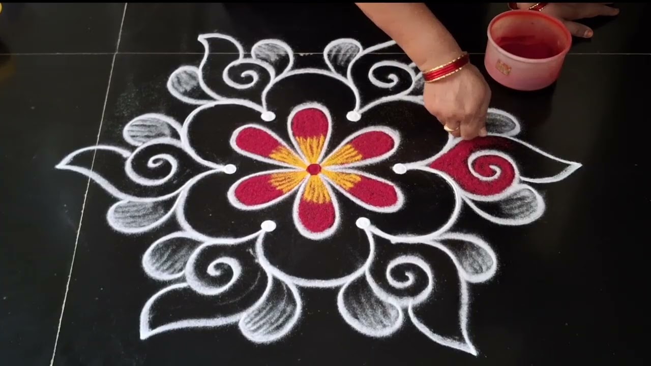 Friday special rangoli design 🌹 daily muggulu 🌹 small beautiful kolam 