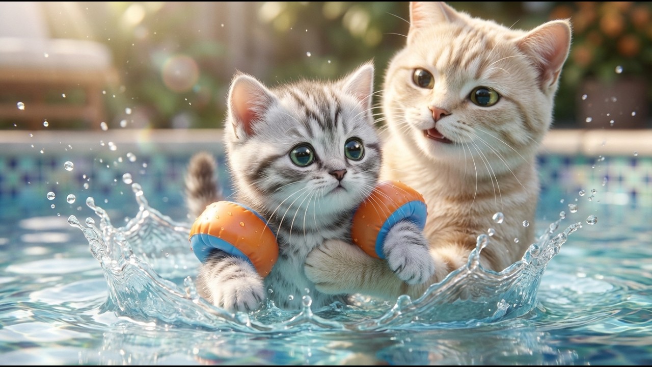 Mama Cat Pushes Her Kitten Into the Water?! The Ending Is SHOCKING 😳💦