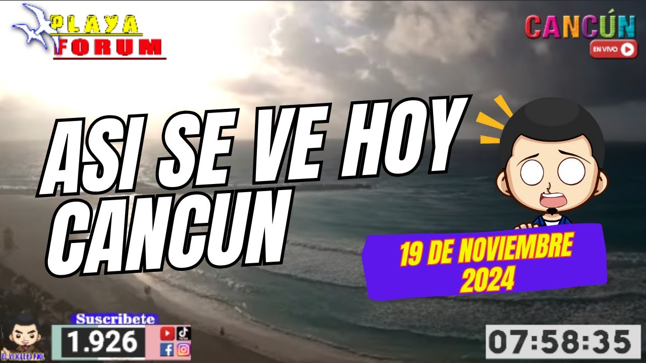 Asi Lucen Hoy  las playas de Cancun Mexico 19 de Noviembre 2024