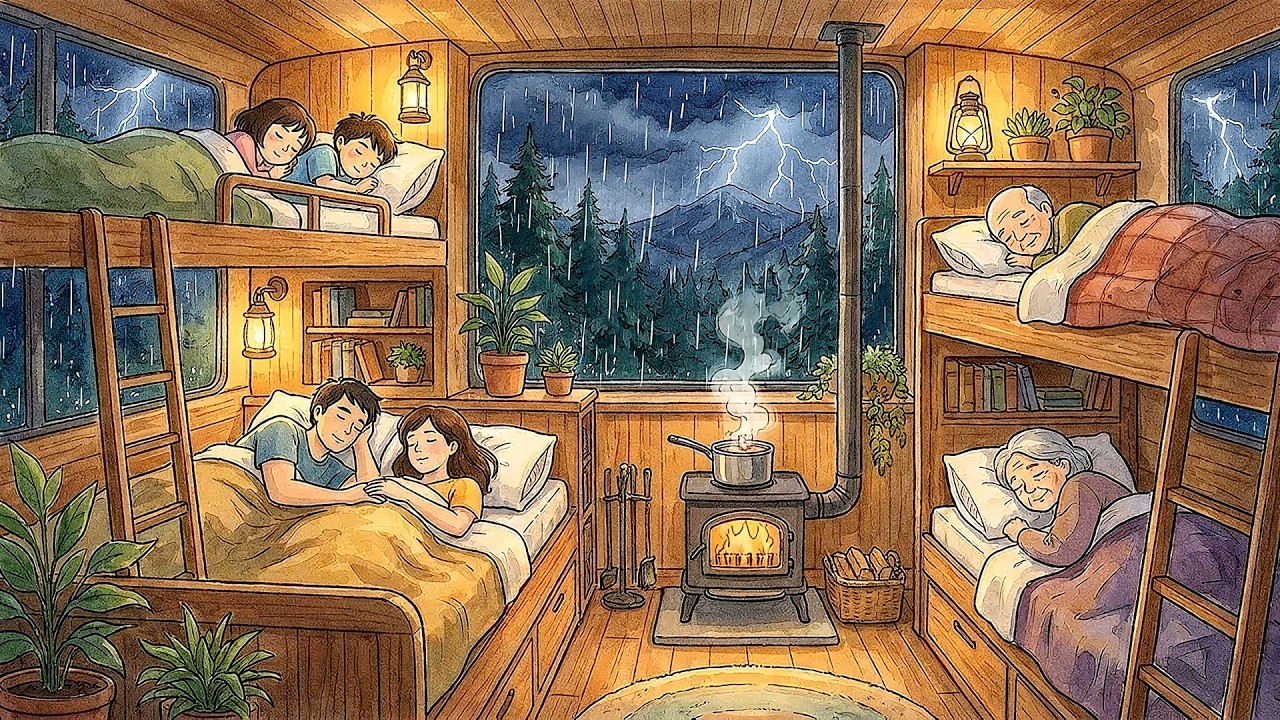 Relaxing Copy of Rainy Day 🌧️ Family spends a beautiful day in Our MotoHome 🍃 | Ghibli-Inspired