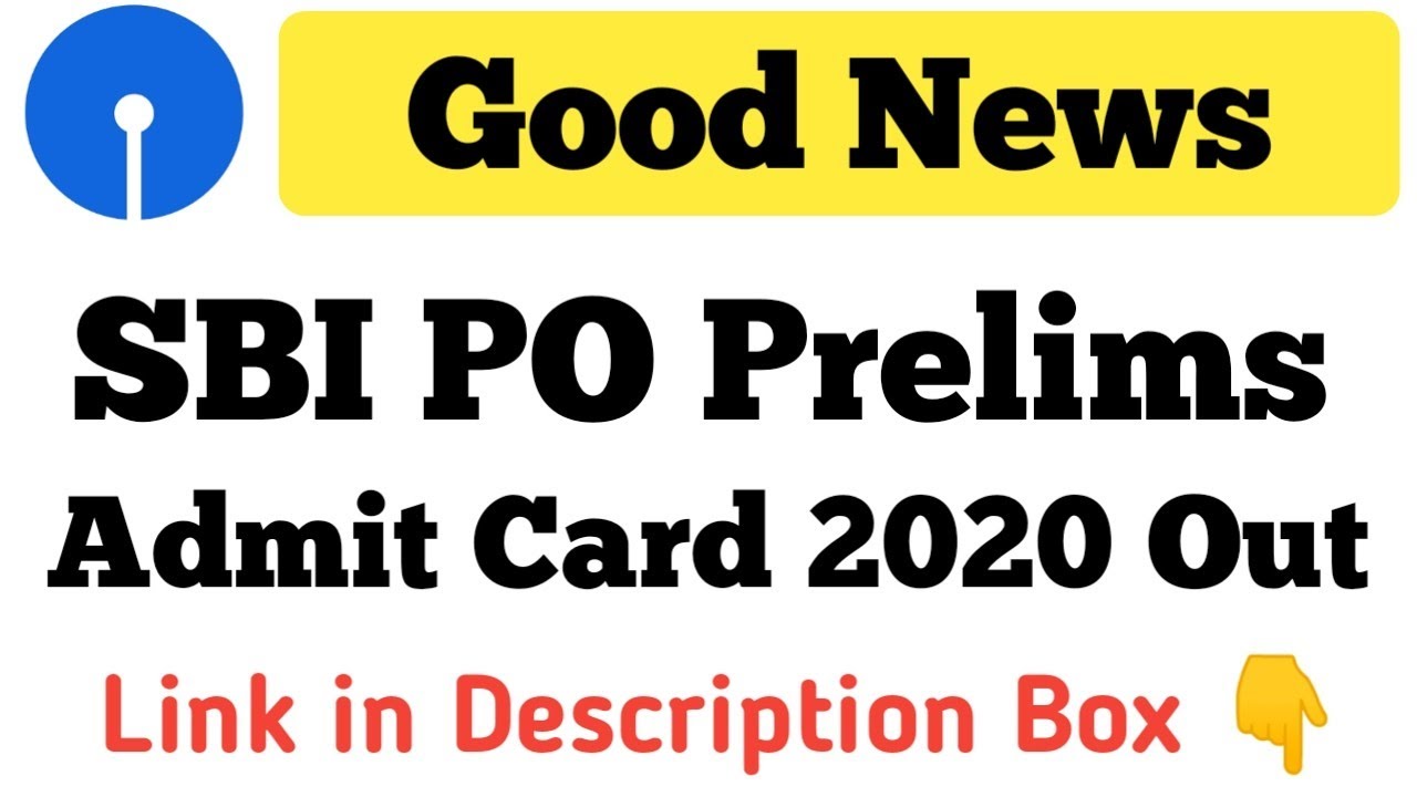 🔴 Good News SBI PO Pre Admit Card 2020 Out 👍 Link in Description Box