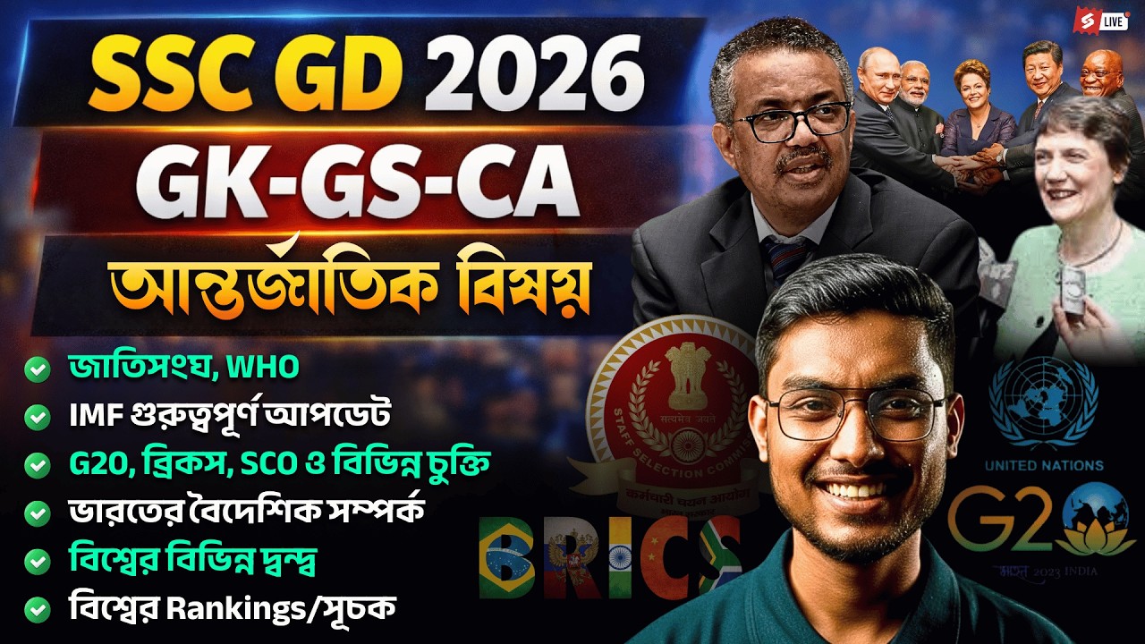 SSC GD Current Affairs 2026 Most Expected Questions By Riju Sir | UN, WHO, IMF, G20, BRICS, SCO