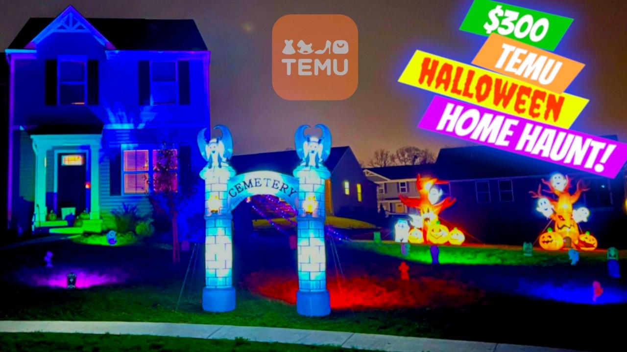 Home Halloween display using ONLY Temu products! | Unboxing & Review