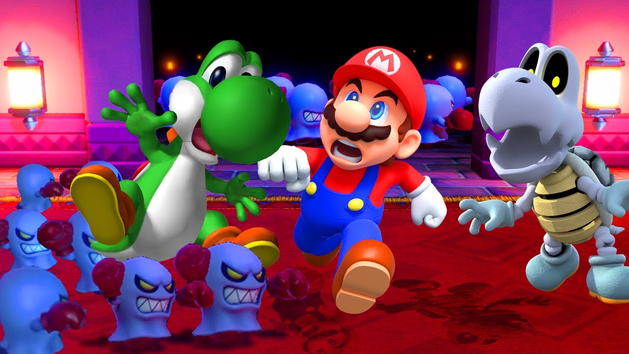 Super Mario Party Minigames - Mario vs Yoshi vs Dry Bones vs Waluigi