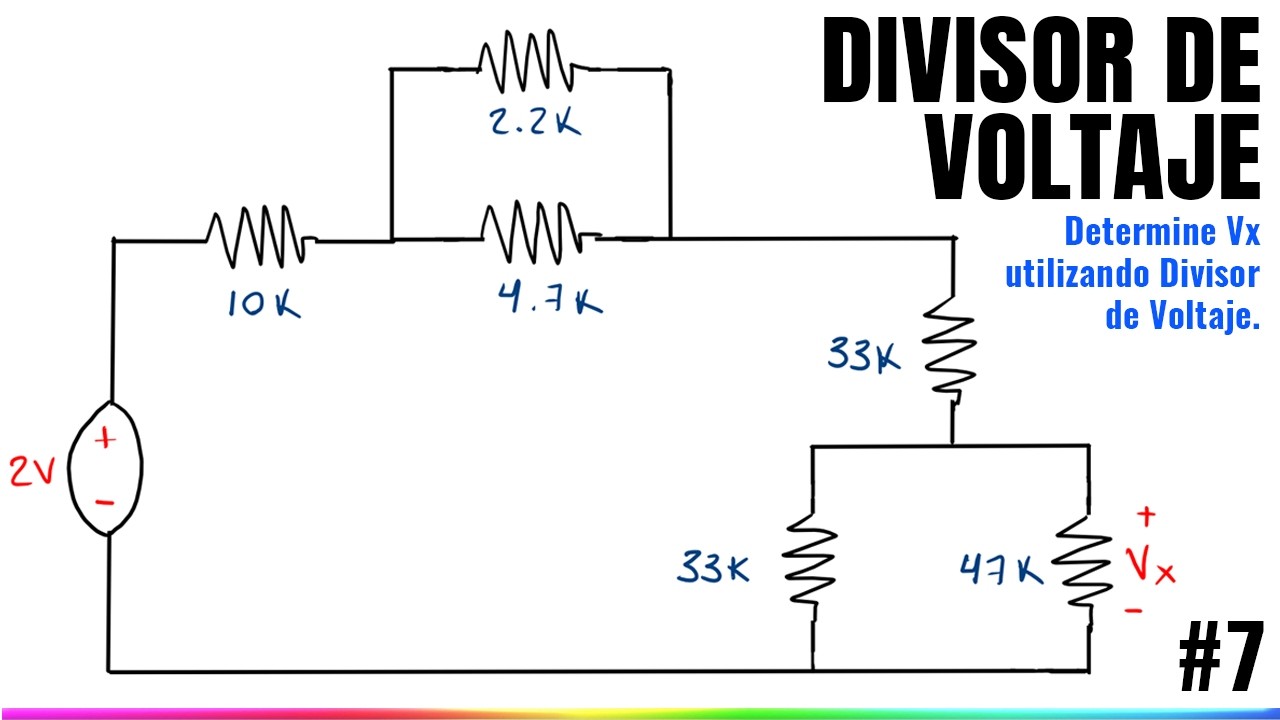 Calcular Voltaje Utilizando Divisor de Voltaje | Ejercicio Resuelto #7 | Circuitos Eléctricos