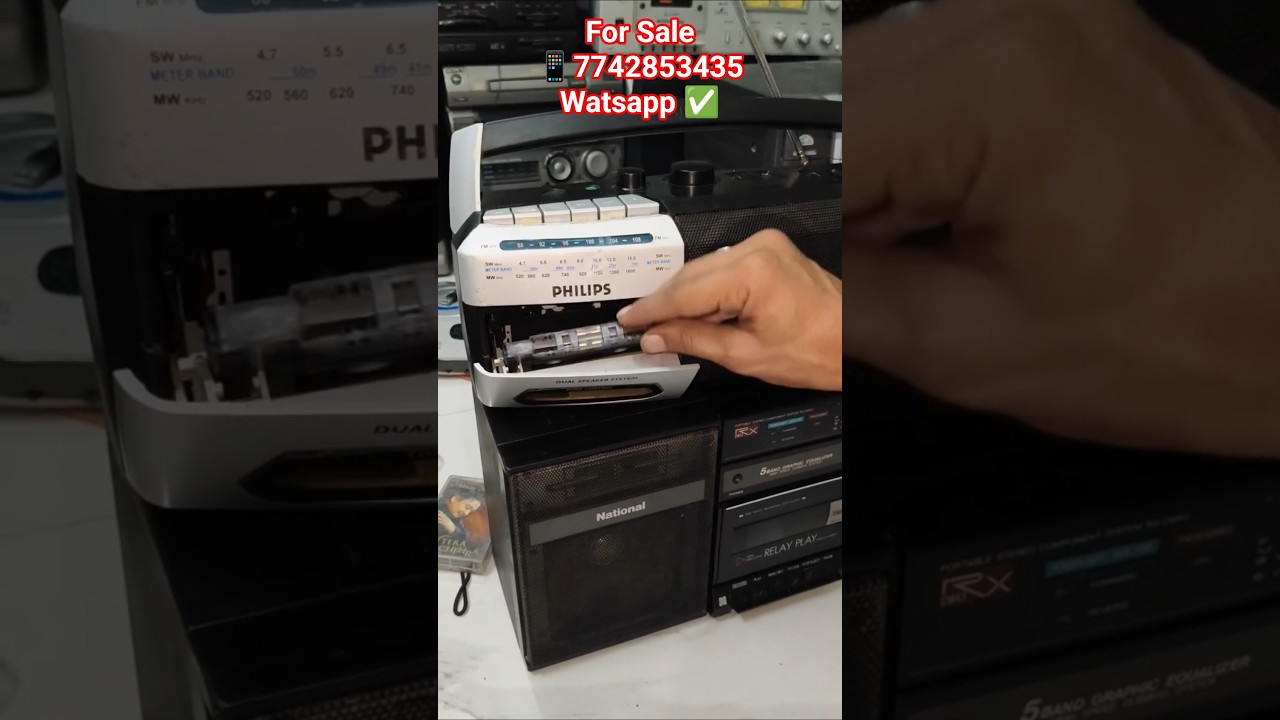 Philips FM Radio Cassette Tape Recorder #philips #fm #radio #cassette #tape #old #music #system #