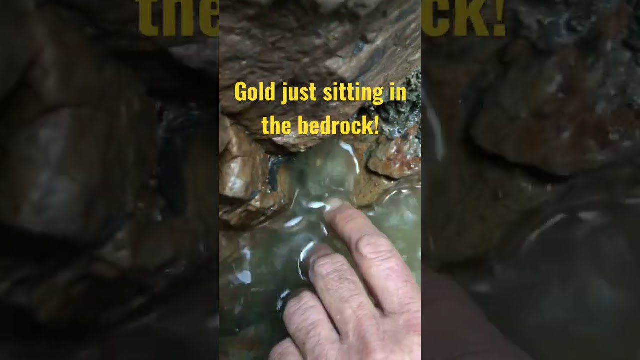 Visible gold just sitting in the bedrock!