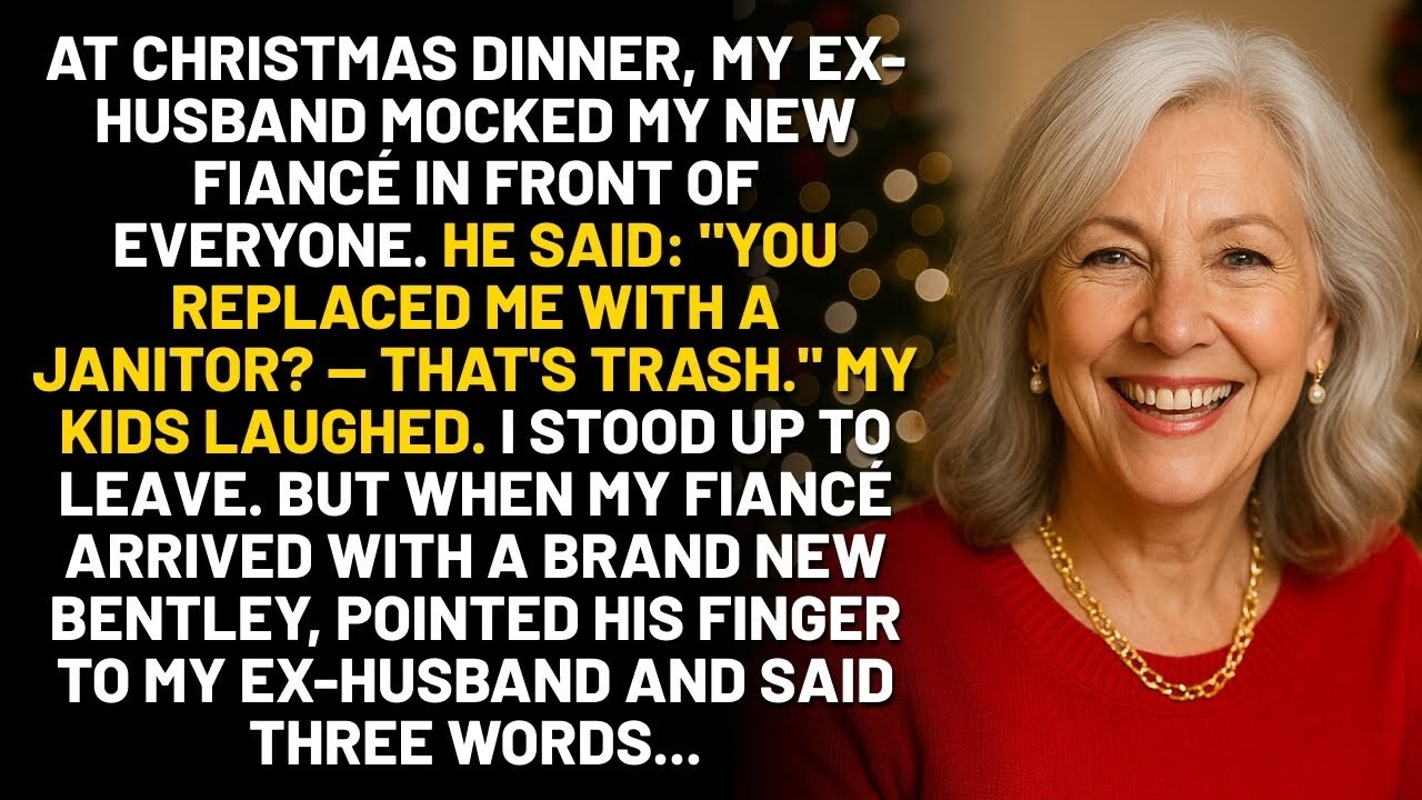 At Christmas Dinner, My Ex Mocked My “Janitor” Fiancé  “He’s TRASH!” My Kids Laughed  He Sm