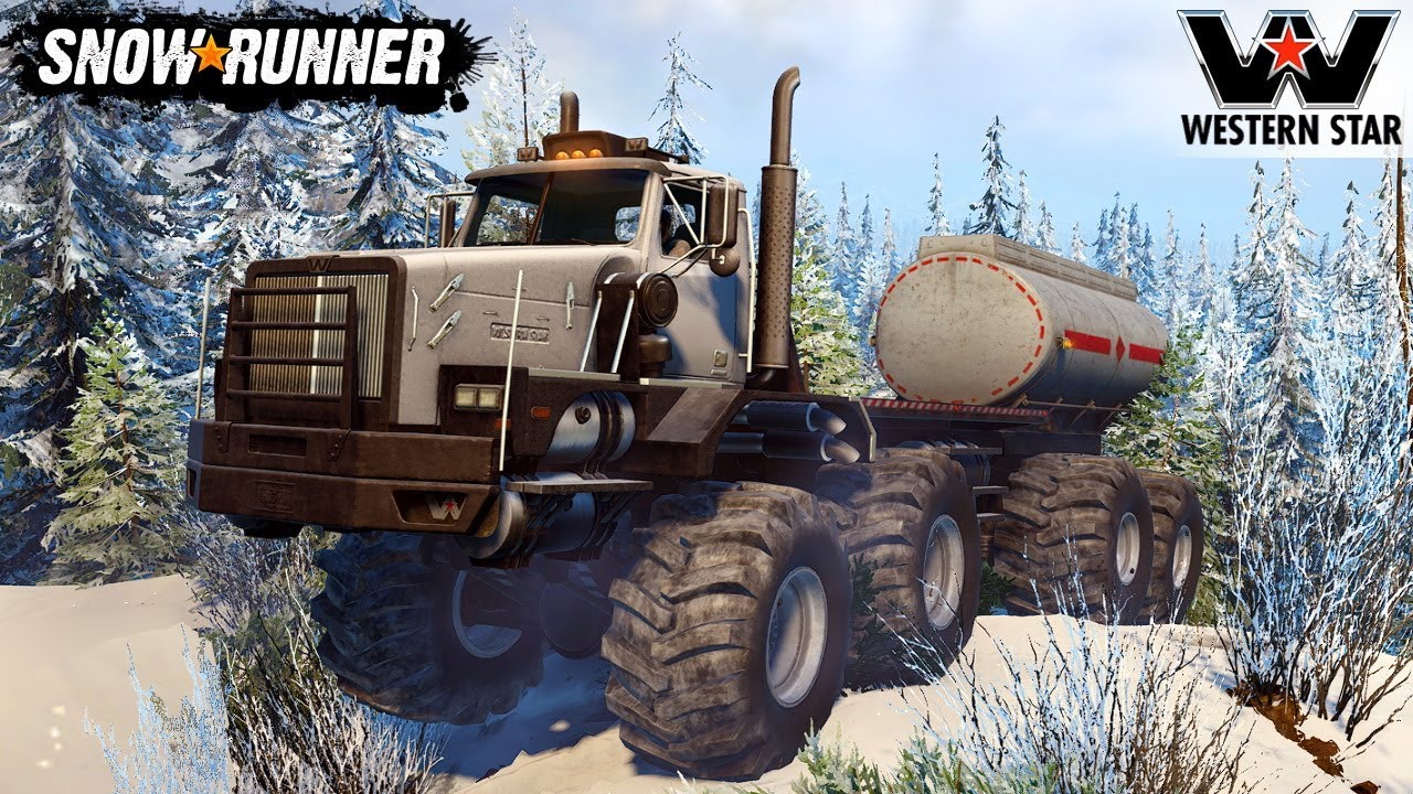 SnowRunner - WESTERN STAR 714WM Driving On Snow And Ice Off-road