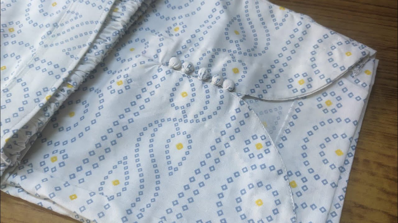 women's pant bottom design cutting and stitching with potli button.