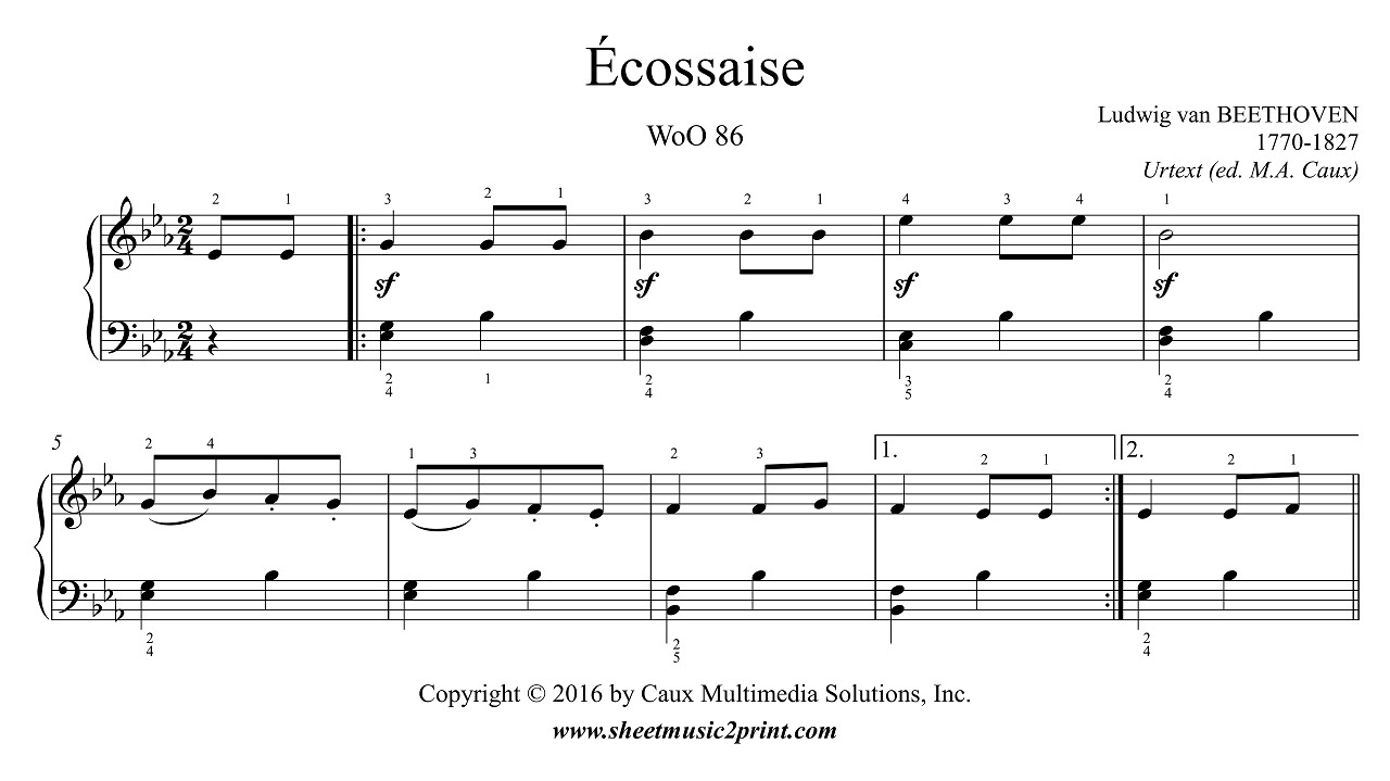 Beethoven : &Eacute;cossaise in E flat Major, WoO 86