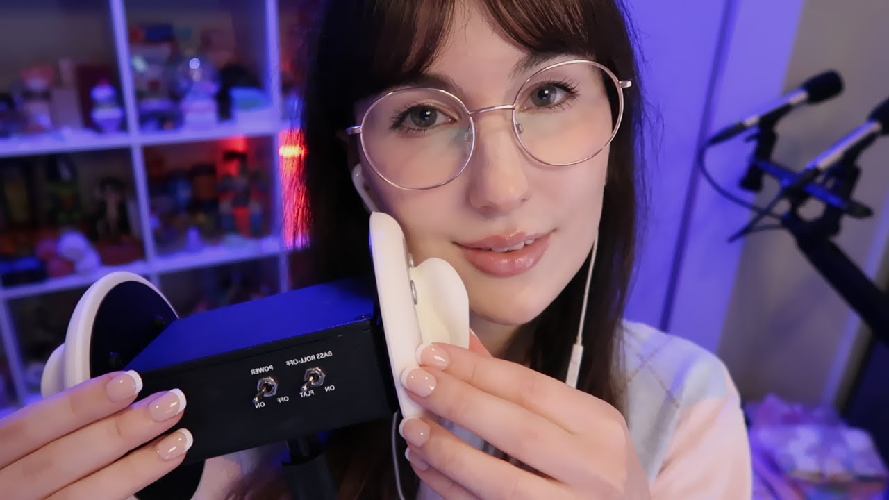 asmr extra tingly ear mic triggers (ear blowing, tapping, scratching and close inaudible whispers)