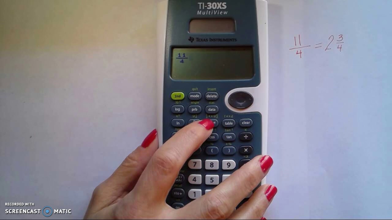 Improper Fraction to Mixed Number Ti-30XS