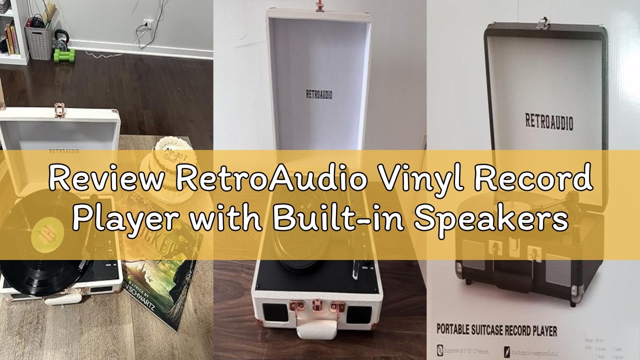 Review RetroAudio Vinyl Record Player with Built-in Speakers 3-Speed Vintage Record Player Bluetooth