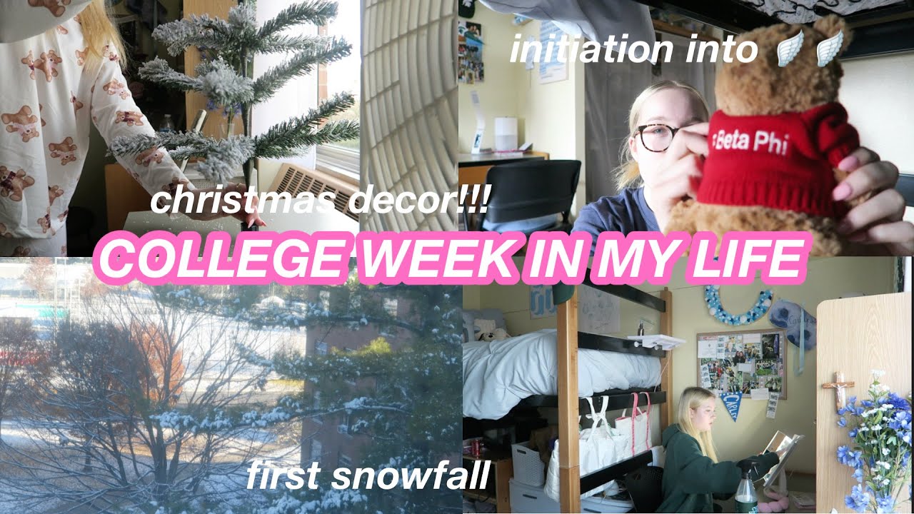 COLLEGE WEEK IN MY LIFE | sorority initiation, christmas decorating, snow, + more!