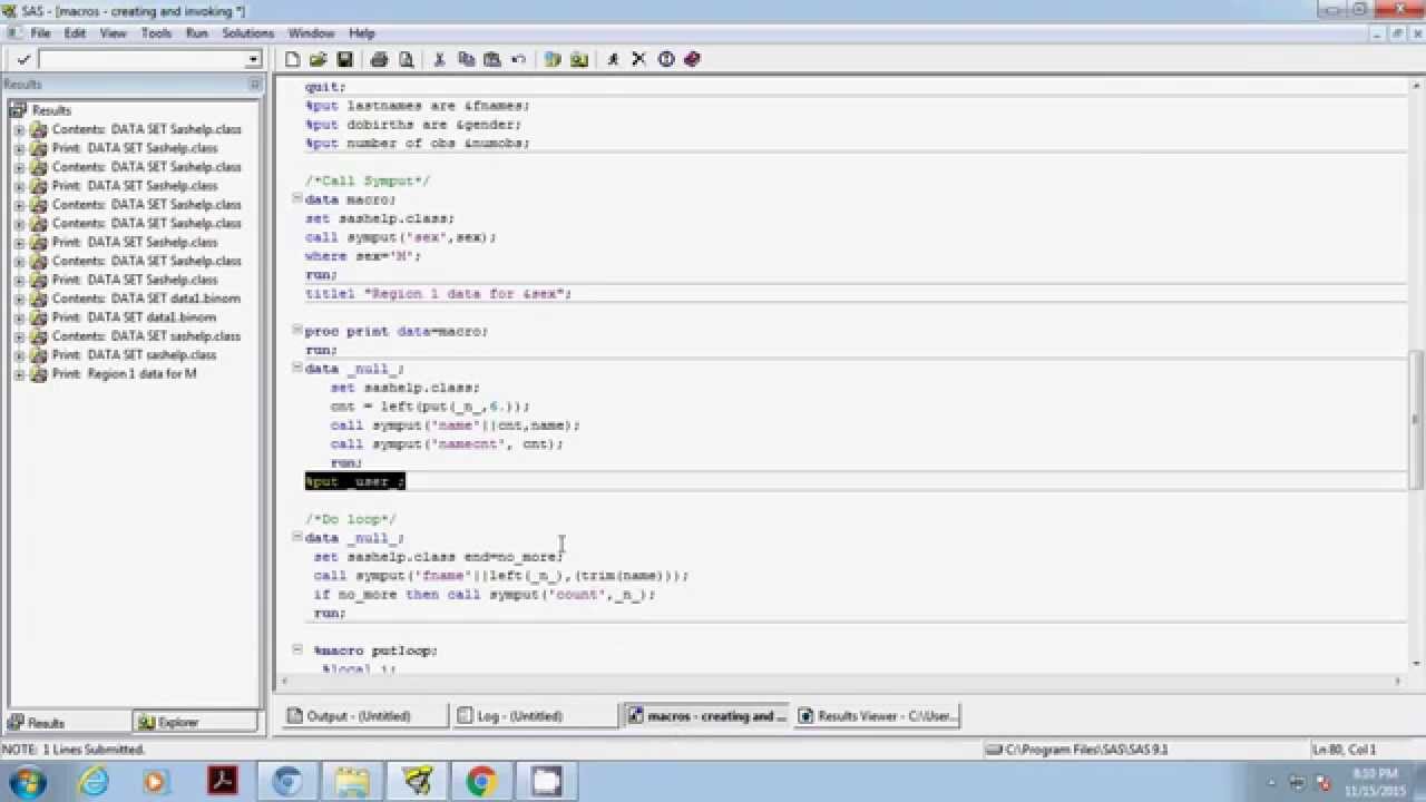 Create Macro Variable in SAS