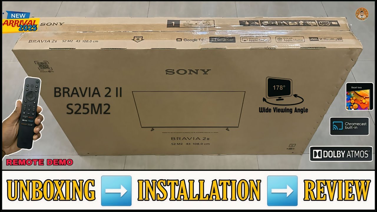 SONY K-43S25M2 2025 || 43 Inch 4K Google Voice Command Tv Unboxing And Review || With Dolby Atmos