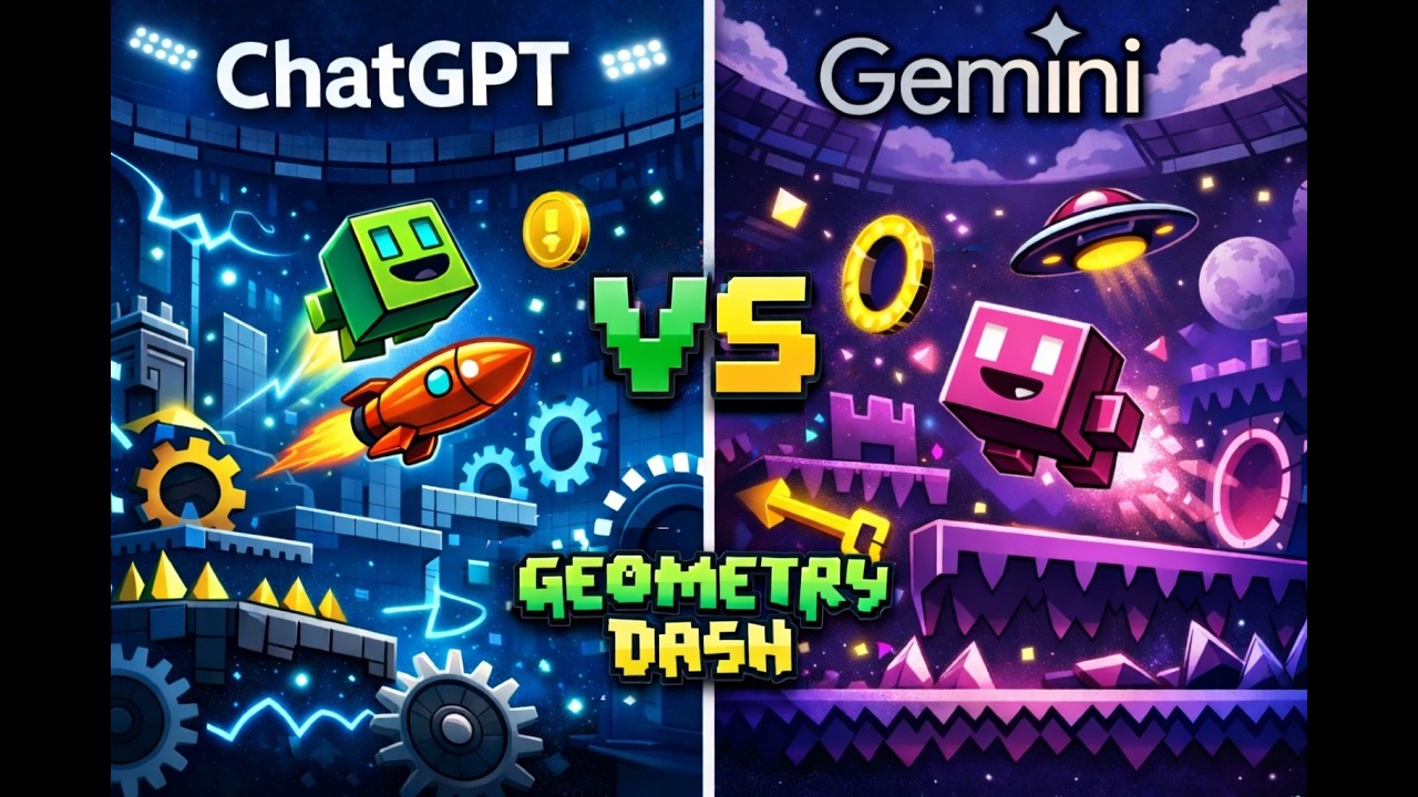 ChatGPT đấu với Gemini trong thử thách tạo ra Geometry Dash || Tôi thật sự ức chế vì con game này