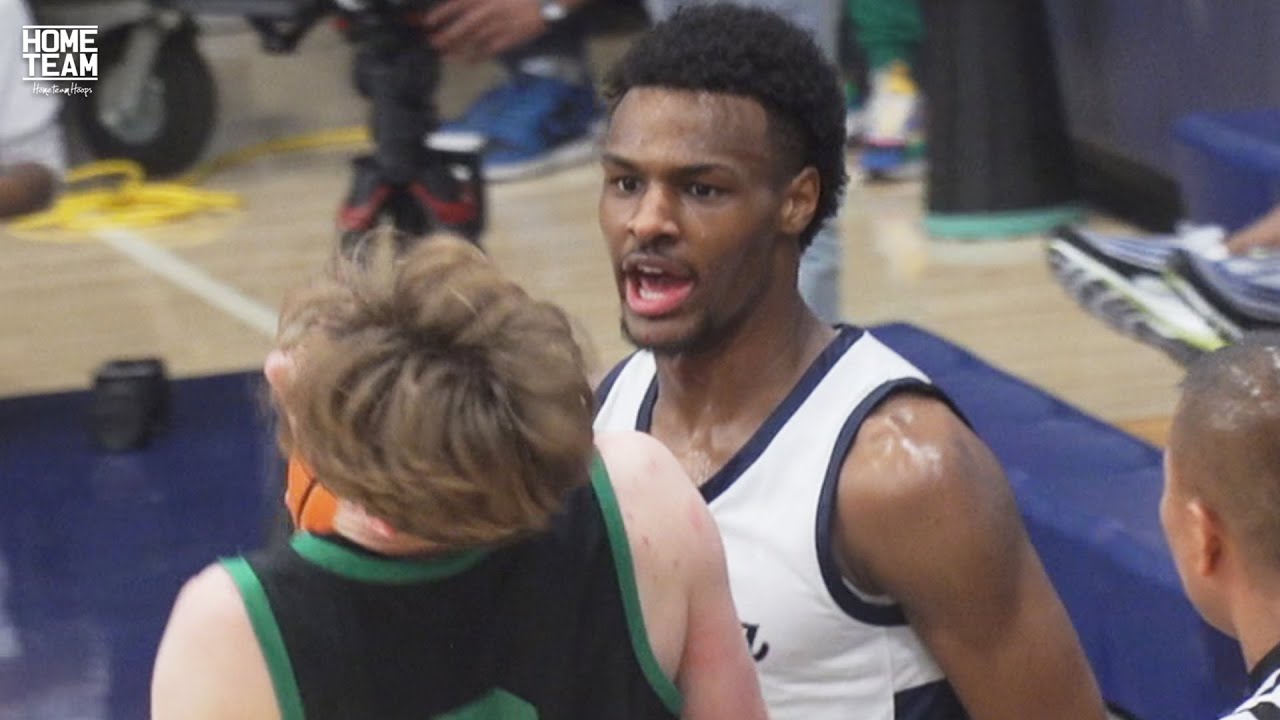 Bronny James Goes At Trash Talker in Heated Game