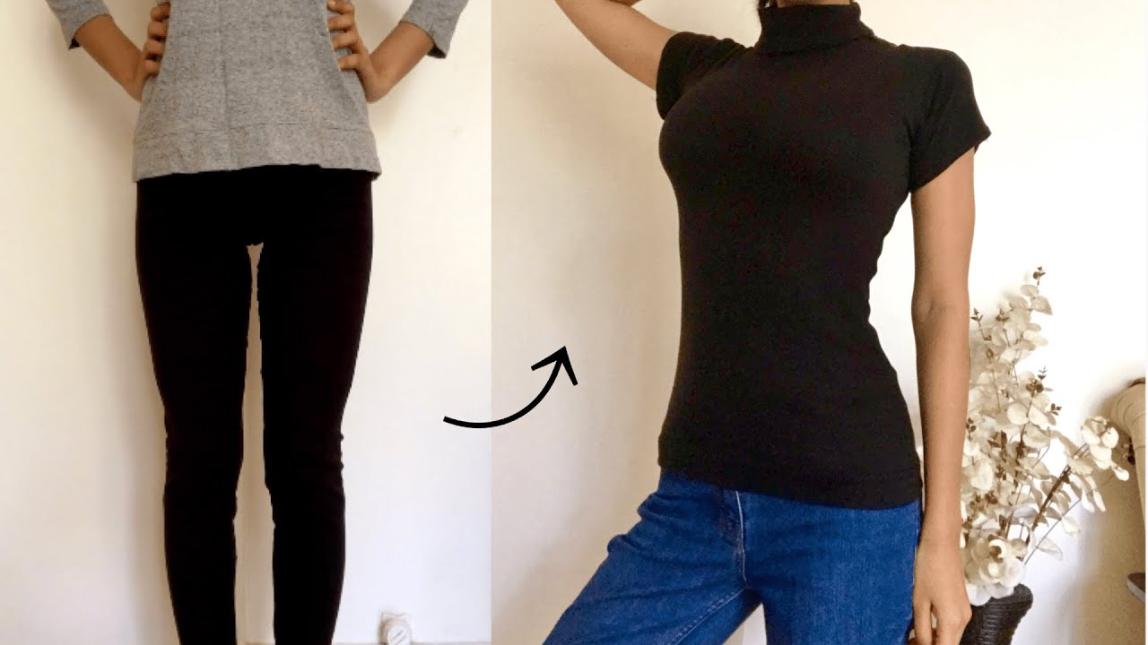 DIY Turtleneck from a pair of Leggings | upcycle