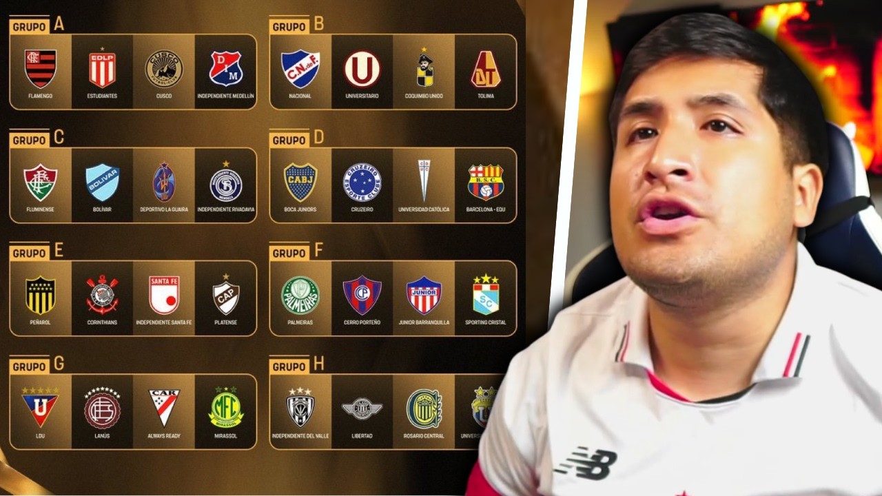 🔥FANODRIC REACCIONA A LOS GRUPOS DE LA LIBERTADORES 🏆 | SUERTE DE LA U😏| CRISTAL YA ESTÁ ELIMINADO ❌