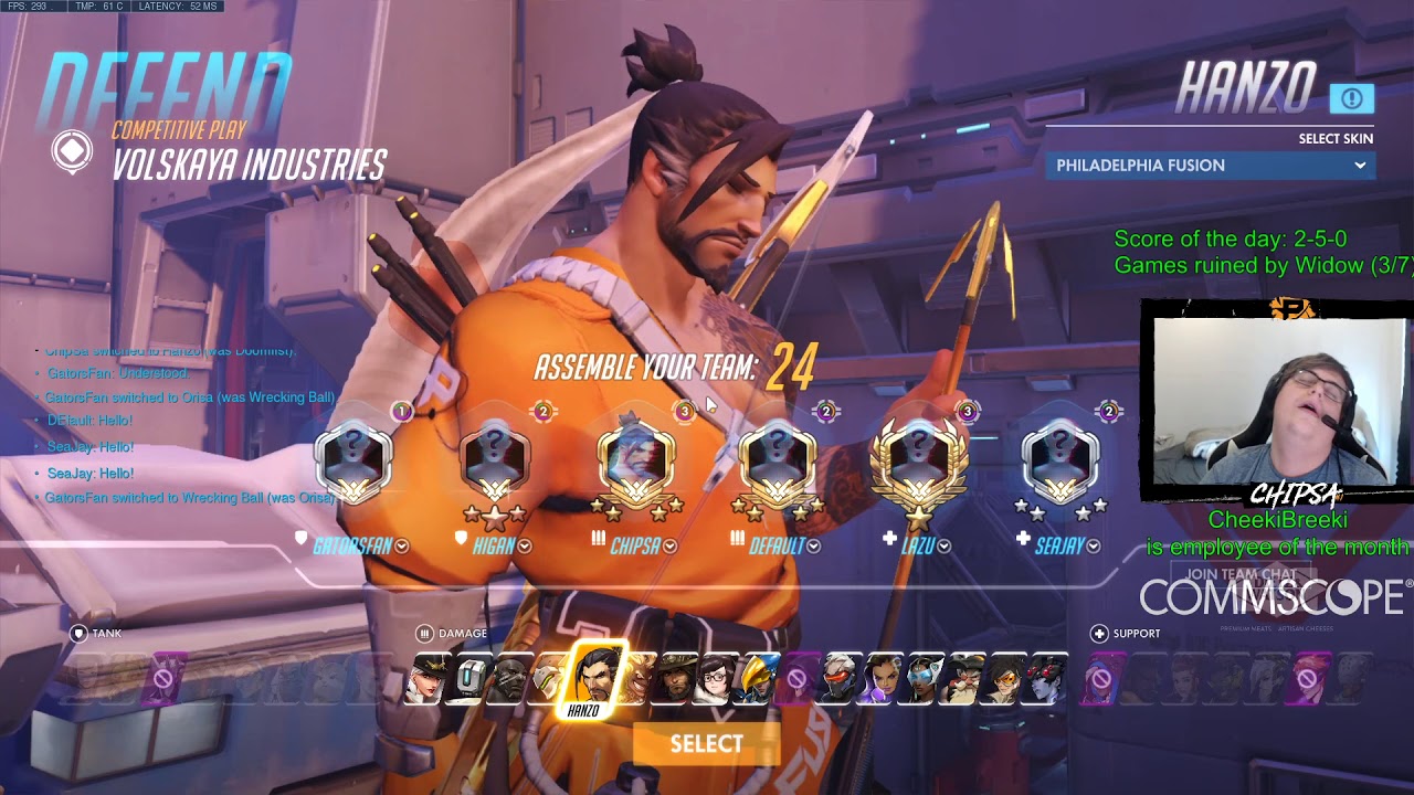 CHIPSA TOXIC HANZO AND DOOMFIST! [ OVERWATCH SEASON 21 TOP 500 ]