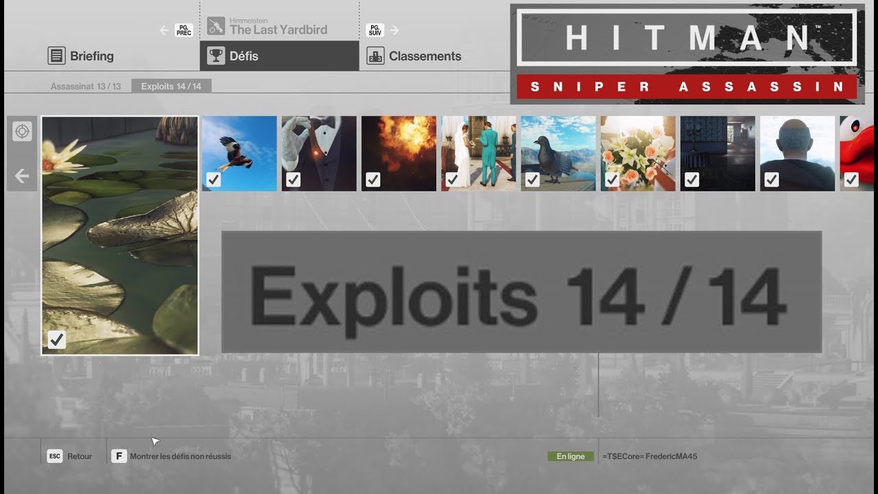 HITMAN: SNIPER ASSASSIN: TOUS LES DEFIS EXPLOITS 14/14 The Last Yardburds