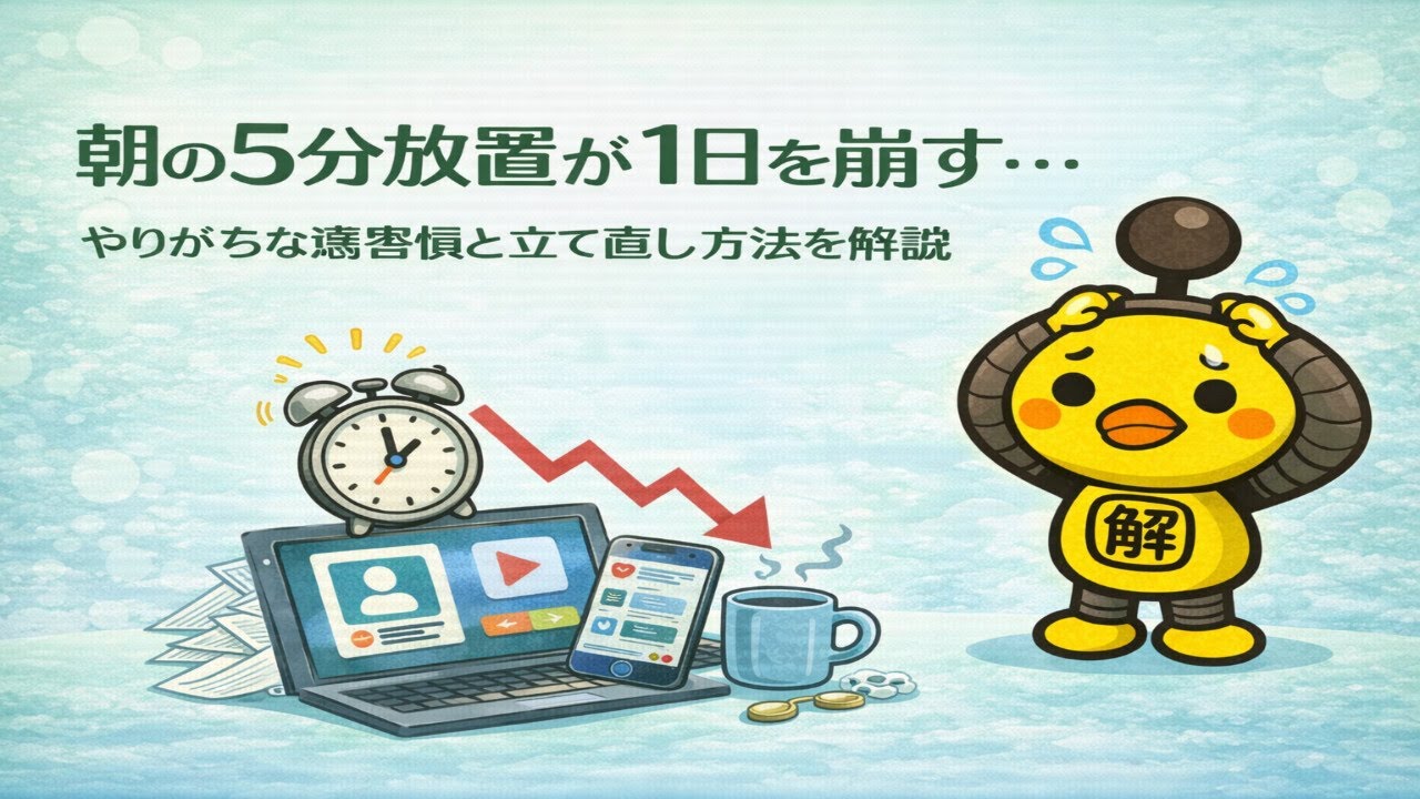 朝の5分放置が1日を崩す…やりがちな悪習慣と立て直し方法を解説