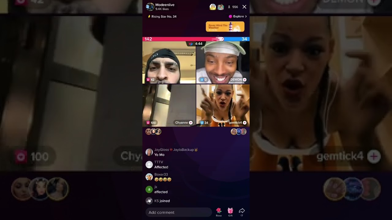 modeen live with Tommy Gemma and chy😂😂😂
