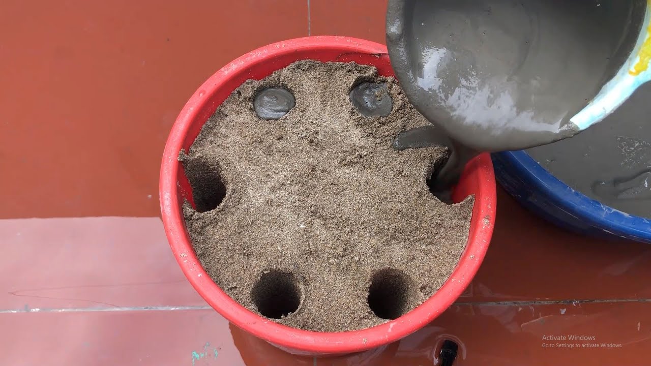 Unique Creative Ideas From Cement And Rope . How To Make Flower Pots For Your Home .