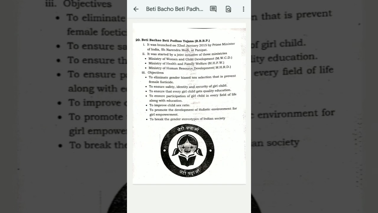 Beti bachao Beti Padhao yojana!! short answer!! Home science class 12th CBSE 2025-26 
