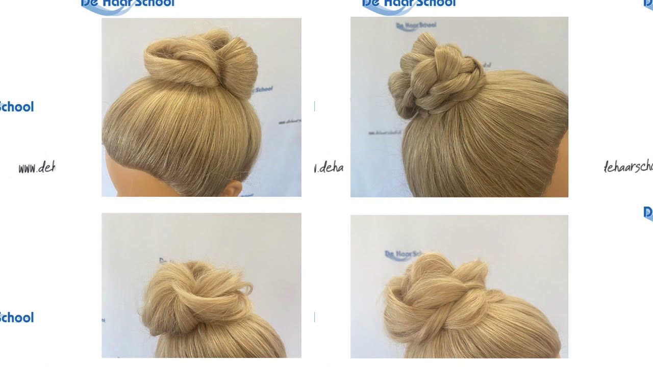 4 x makkelijk en snelle knot, 4 x quick and easy bun