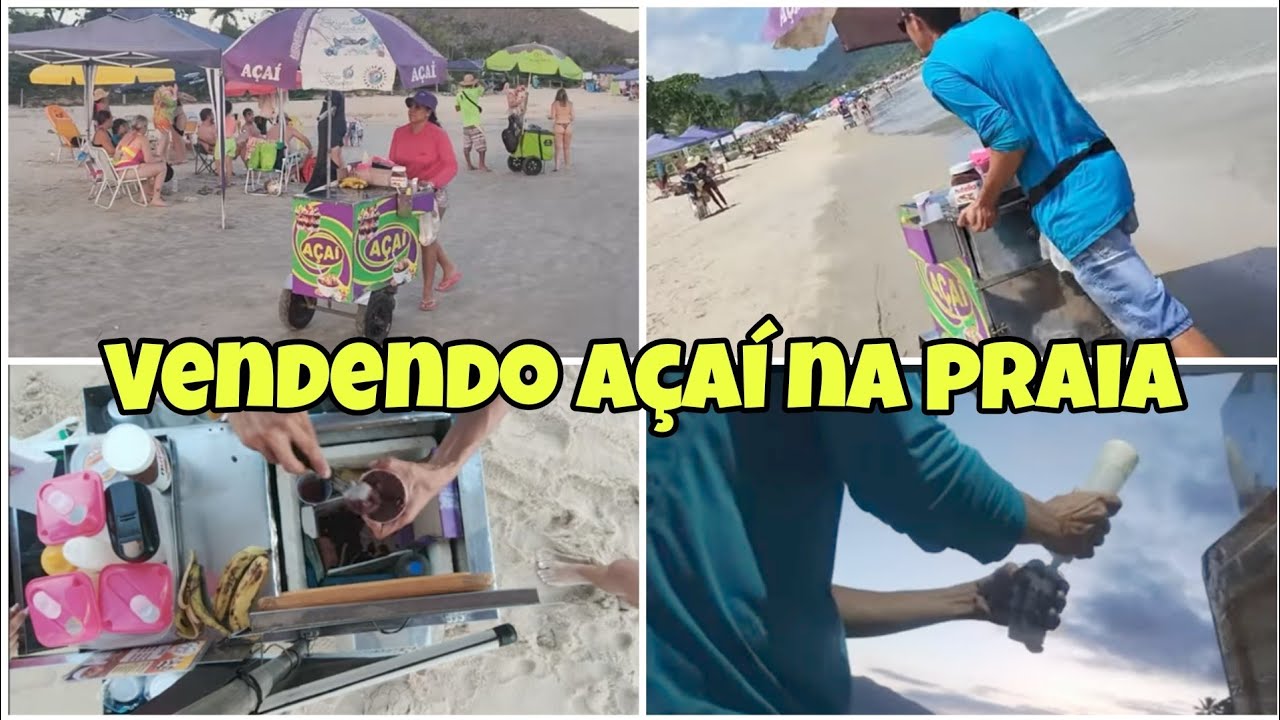 VLOG VENDENDO AÇAÍ NA PRAIA NO FERIADO