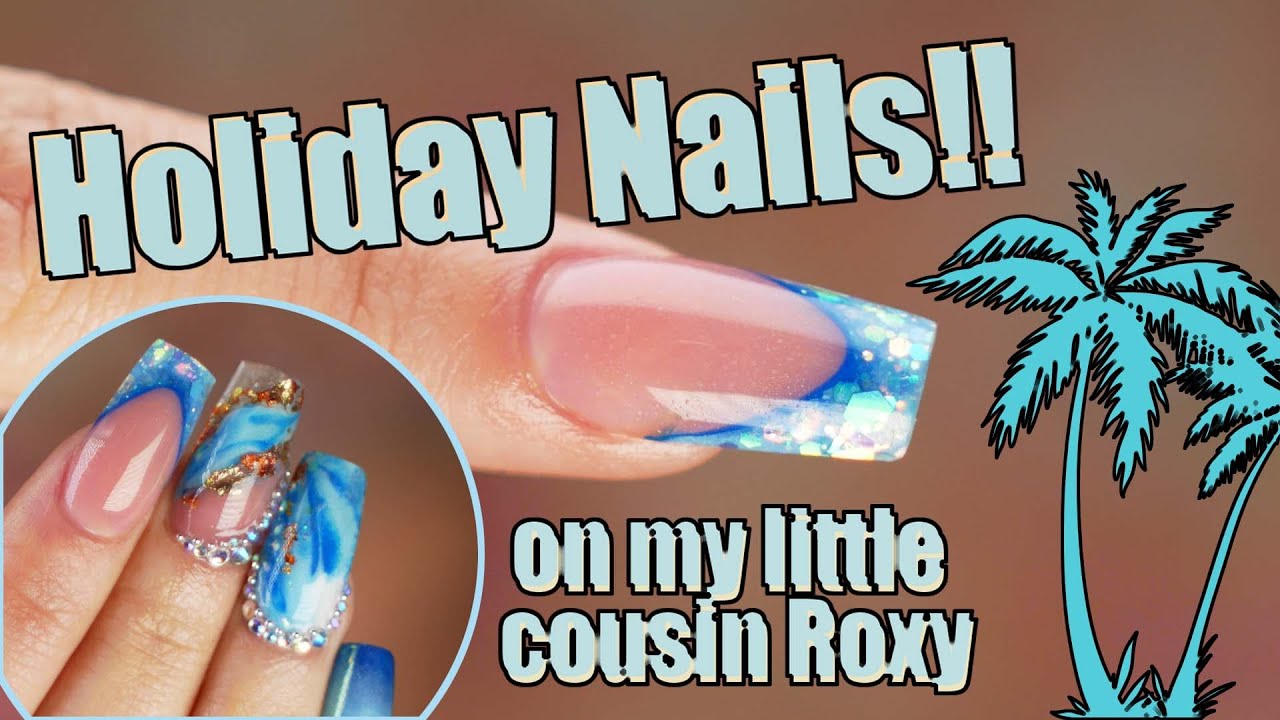 🌴🍹☀️Holiday Nails on my Little Cousin Roxy!☀️🍹🌴