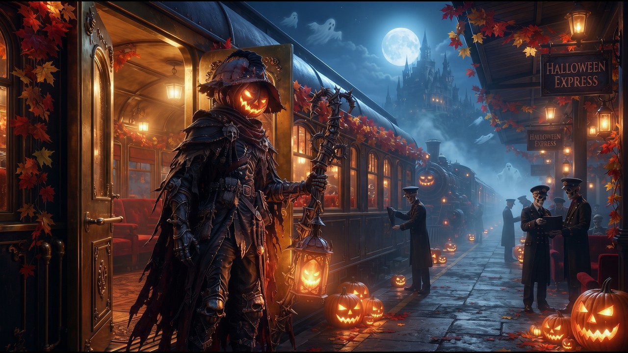Halloween Night Train 🚂🎃 The Endless Journey | Relaxing Halloween Music 2026 | Halloween Ambience